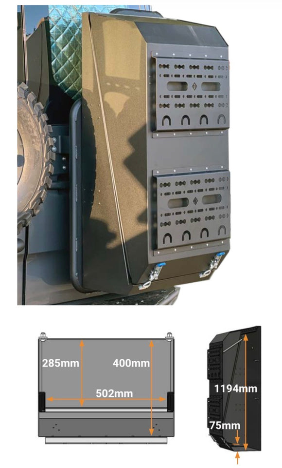 KK Rear Delta Gullwing Storage - Lightweight alloy rear gear box, storage of gear up to 28kgs. Ideal for golf clubs  - Driver/Pax side - Needs Gear Rack