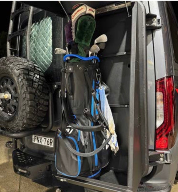KK Rear Delta Gullwing Storage - Lightweight alloy rear gear box, storage of gear up to 28kgs. Ideal for golf clubs  - Driver/Pax side - Needs Gear Rack