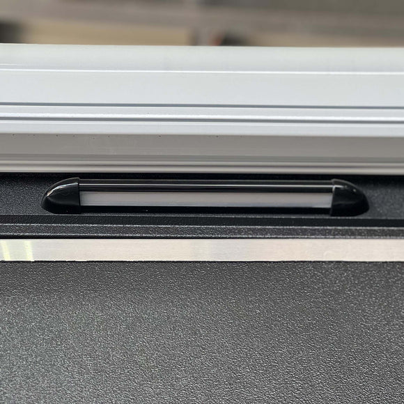 black LED caravan light on caravan