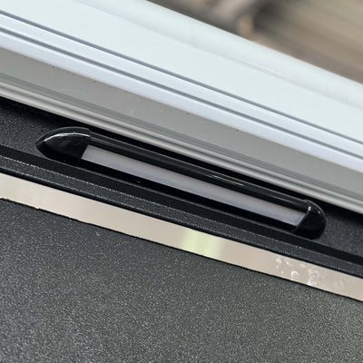 black LED caravan light on caravan