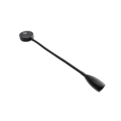 Black flexible neck lamp on a white background