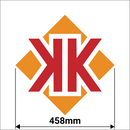KK Decal - Large 458mm  KK Orange & Red Logo - Vinyl sticker-1