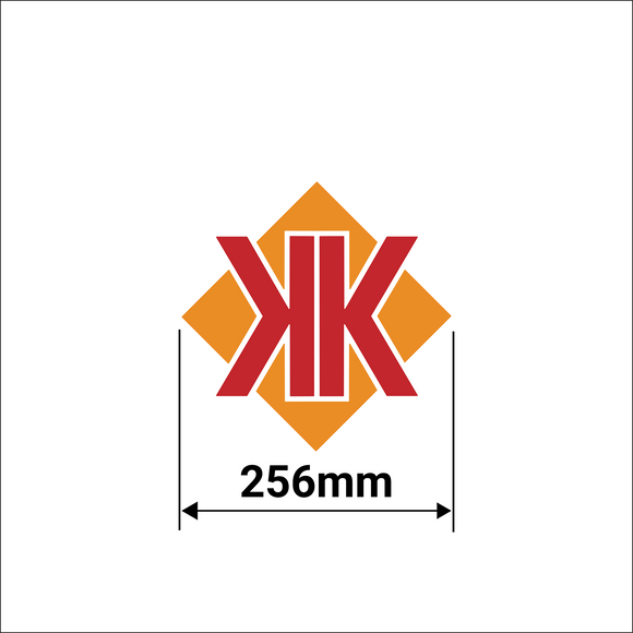 KK Decal - Medium 256mm KK Orange & Red Logo - Vinyl Sticker