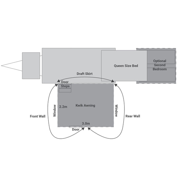 Kwik Awning - Rear Wall - Karavan