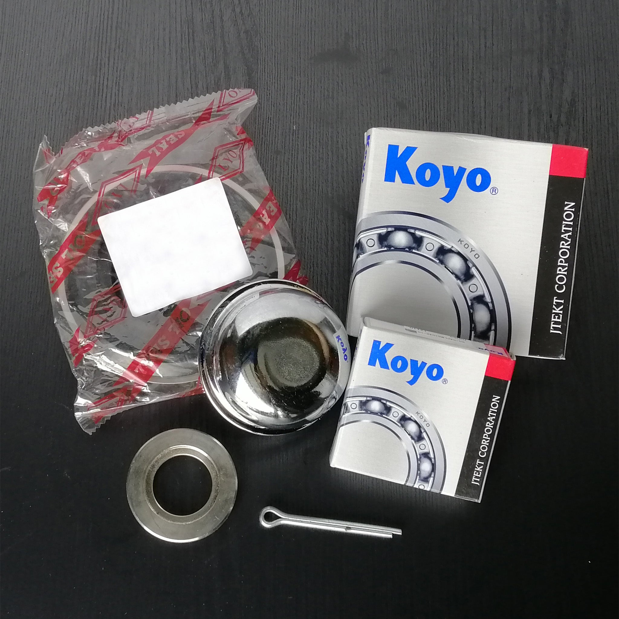 Wheel Bearing Kit - 50mm Stub Axle - Inner,Outer bearing plus Seal and Hub Nut and Split Pin