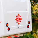 KK Decal - Large 458mm  KK Orange & Red Logo - Vinyl sticker-2